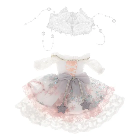 Vestido De Boneca 1/6 Bjd Com Faixa De Cabeça Com Cinza