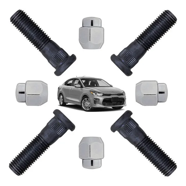 Kit 4 Birlos + Tuercas Rueda Del O Tras Para Kia Rio 2020