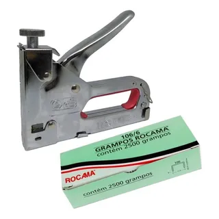 Grampeador Tapeceiro Manual + 3500 Grampos 106/6 6mm Rocama Grampeador Tapeceiro Manual + 3500 Grampos 106/6 6mm Rocama