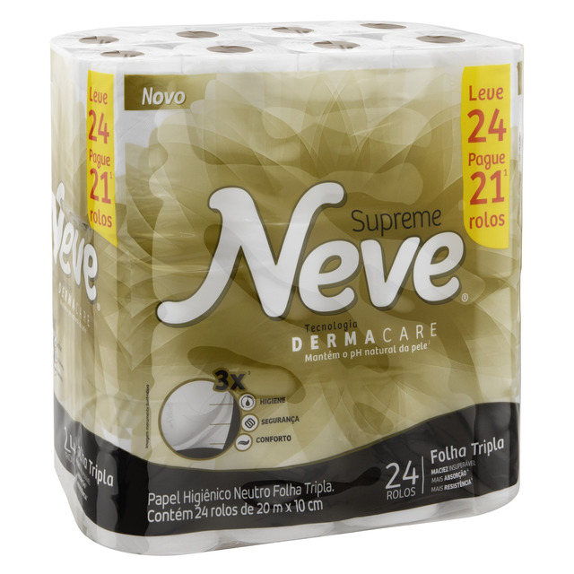 Papel HigiĂŞnico Supreme Folha Tripla 24 Rolos Neve Papel HigiĂŞnico Supreme Folha Tripla 24 Rolos Neve