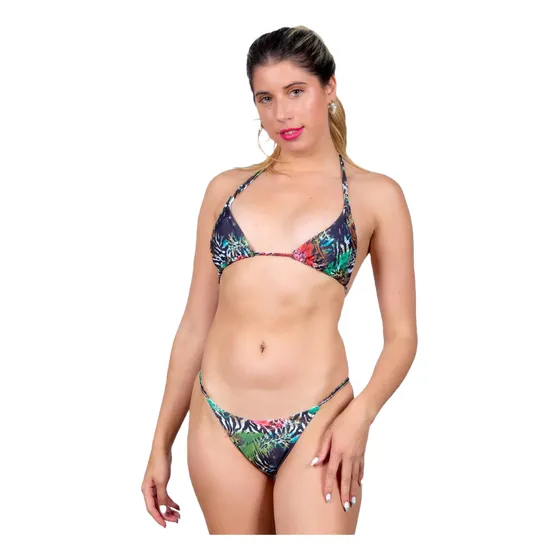 Bikini Malla Estampado Amazonas Triángulo Con Tiras Uniteduy