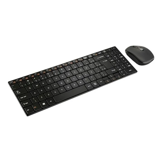 Kit Teclado E Mouse Sem Fio Tc202 Slim Usb Preto Multilaser