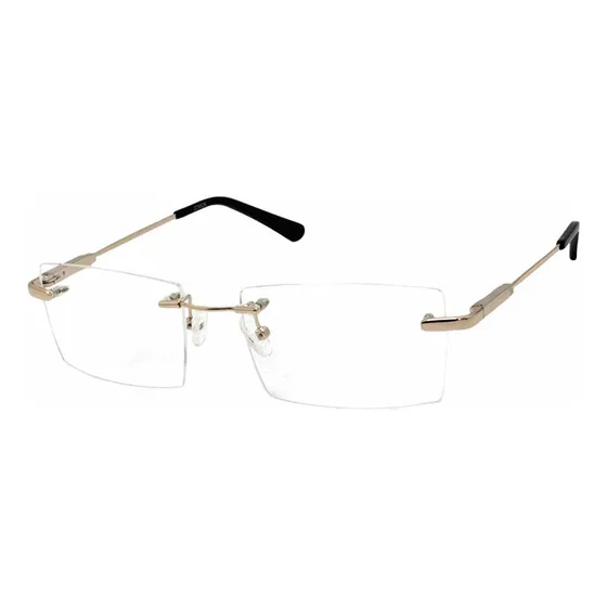 Armação Óculos Titanium Metal Sem Aro Com Lentes Sem Grau 