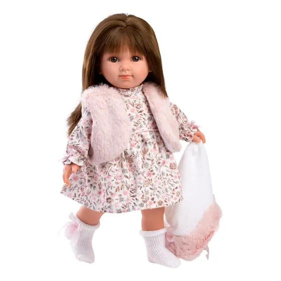 Muñeca Llorens Bebota Sara Chaleco Peludo Capucha Vestido Ax