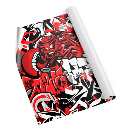 Adesivo Grande 2m X 50cm Grafite Vermelho Tuning Carro Moto