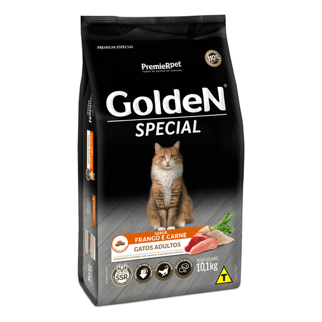 Ração Golden Special Gatos Adultos Frango E Carne 10,1 Kg