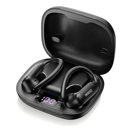 Fone Bluetooth Miniso Ms219 Esportivo Com Gancho Black