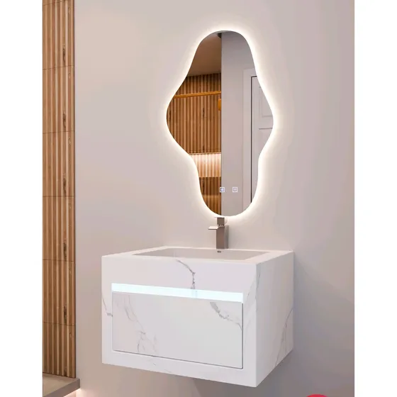 Lavamanos Con Gaveta Y Espejo Con Luz Led