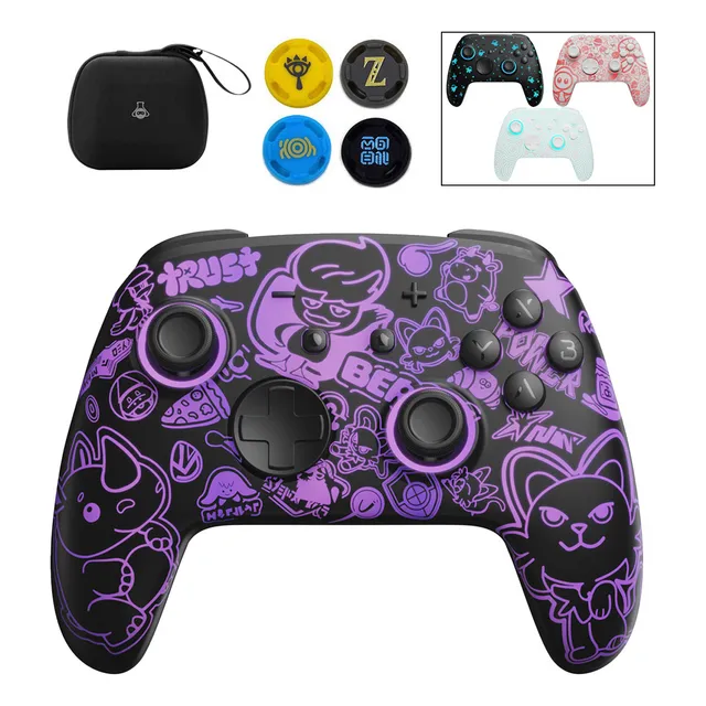Kit6 Gamepad Sem Fio Ajustável Rgb Para Pc/ios/android +cabo