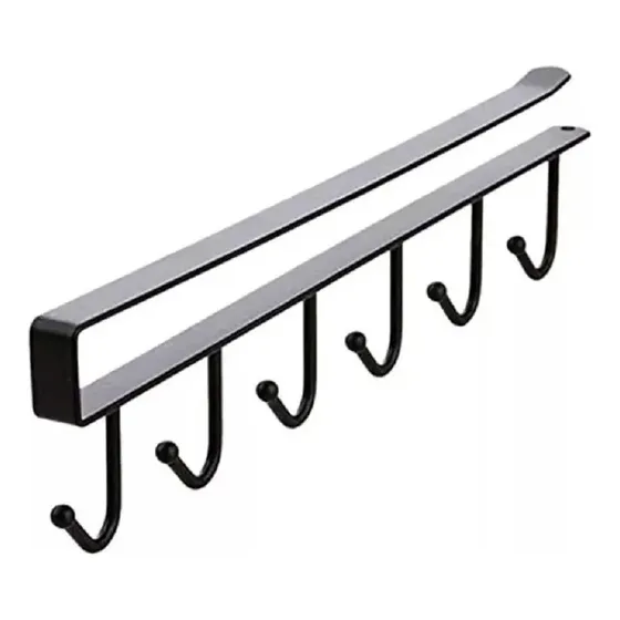 Organizador Colgador De Paños Tazas Utensilios Ollas Cocina Color Negro