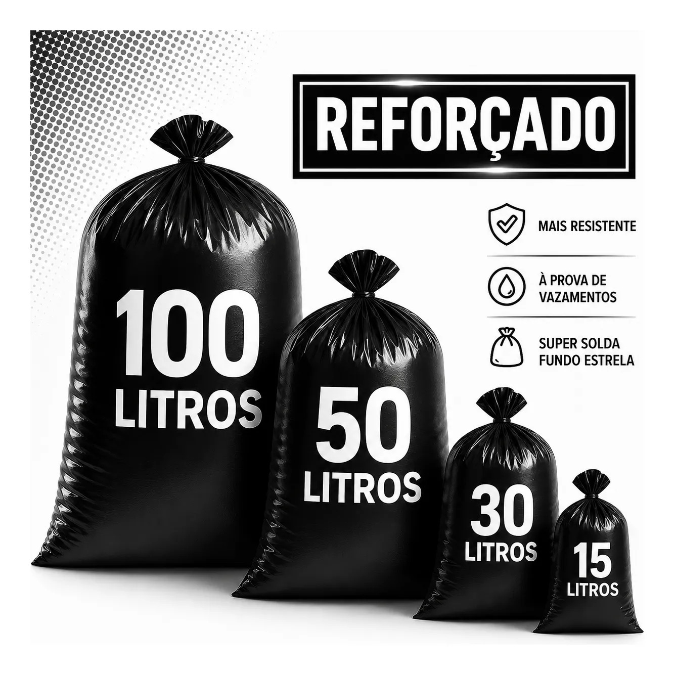 Sacos de lixo reforcados