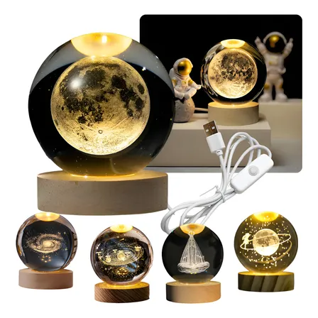 Luminária Bola De Cristal Abajur Mesa Quarto Decorativa Base