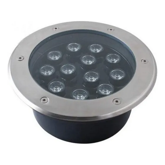 Balizador Spot 12w Branco Chao Piso Jardim Ip68 Ext Aaatop Cor da cúpula LUZ - Branco QUENTE 3000K Cor da estrutura Alumínio/Preto