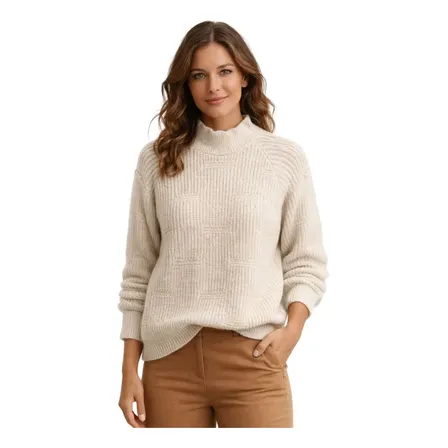 Blusa 100% Fio Pluma Suéter Feminino Tricô Ponto Pérola