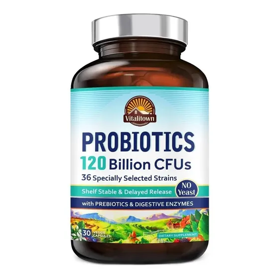 Probióticos Vitalitown Cápsulas Vegetarianas 120 Billion CFUs Sin Gluten 30 Unidades | Cuotas sin interés