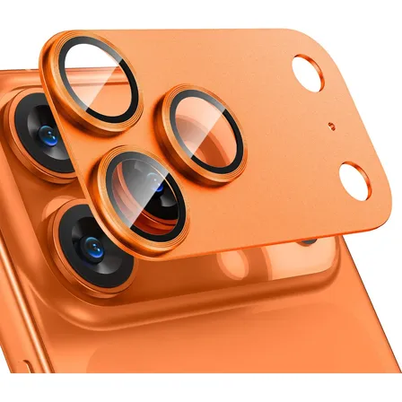 Protector De Lente Para Cámara iPhone 17 Pro Max Metal Y ... Naranja