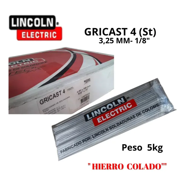Electrodos Hierro Colado  Gricast 4 De 3.25 Mm- 1/8 -lincoln