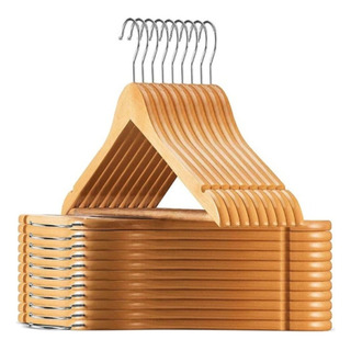 Set De 30 Ganchos De Madera Para Ropa Pantalones Camisas Set De 30 Ganchos De Madera Para Ropa Pantalones Camisas