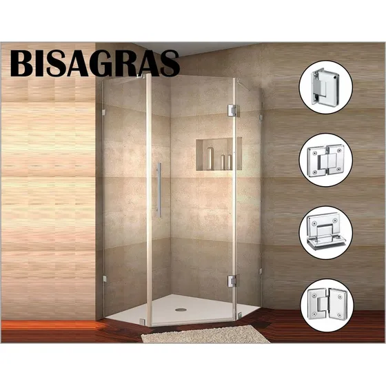 Bisagra Puerta Pared Vidrio Acero