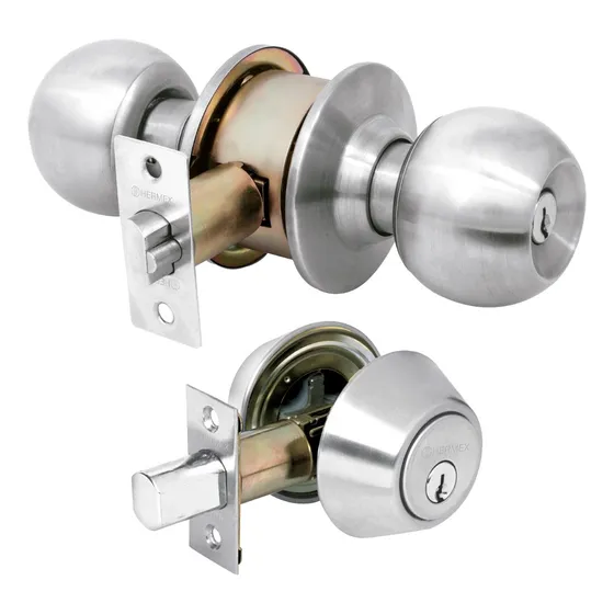 Combo Cerraduras, Llave-llave, Cromo, Hermex 23621