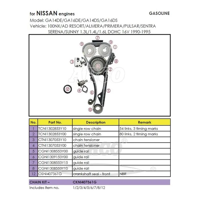 Kit De Distribucion Nissan Sentra B13/b14 (sin Engranajes)