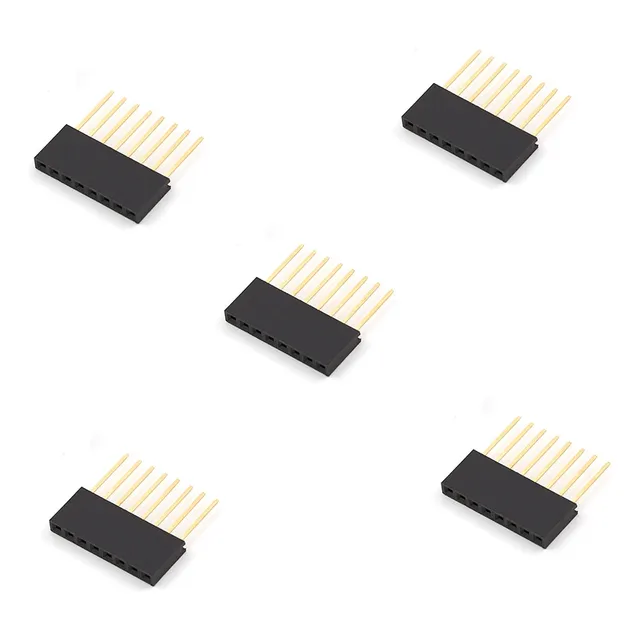 Pack 5 Tiras De 8 Pines Hembra De 10mm Paso 2.54mm Nubbeo