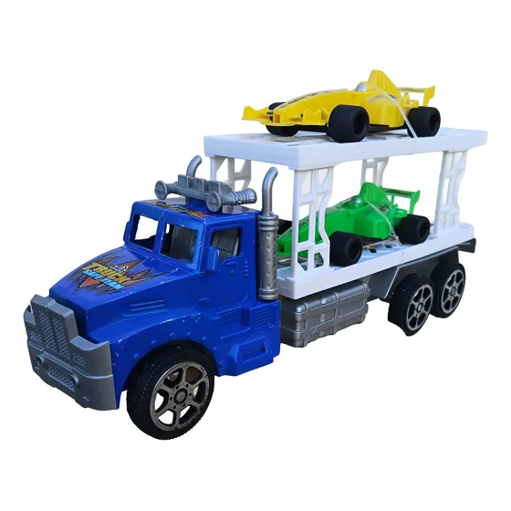 Camion Acoplado Con Autitos A Friccion De Juguete