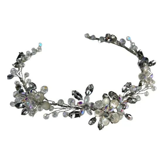 Tocados Gf Tiara Vincha Artesanal   Novias   15años Fiestas