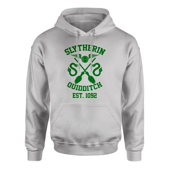 Blusa Moletom Harry Potter Quadribol Sonserina C/ Capuz 