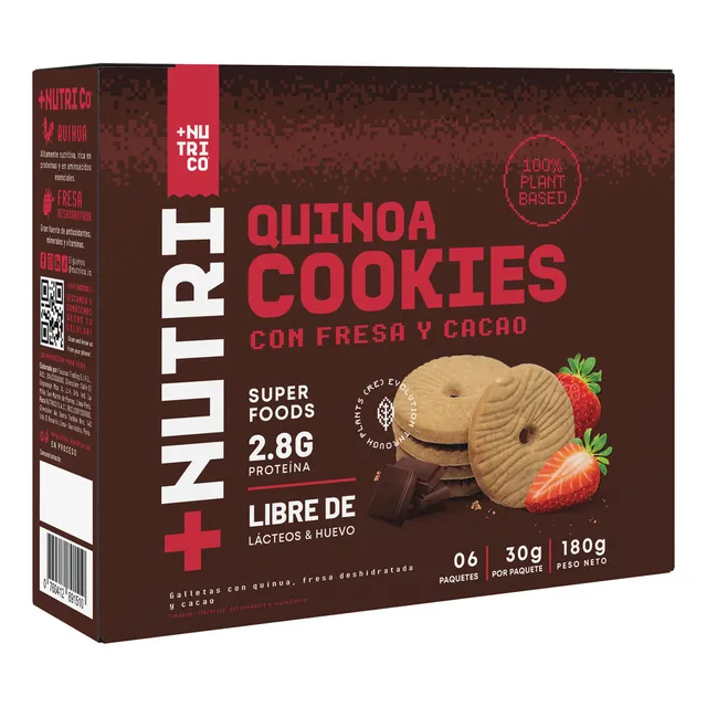Galletas de Quinua Fresa y Cacao Caja x6un Nutri Co