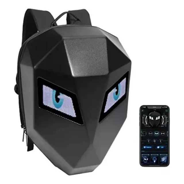 Mochila Led Rigida Inteligente Bt Con Ojos Control Por App