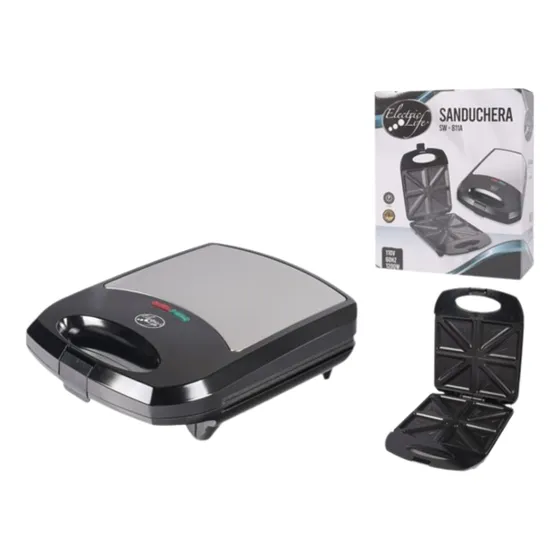 Sanduchera Cromada Electric Life 4 Panes 1200w Promocion