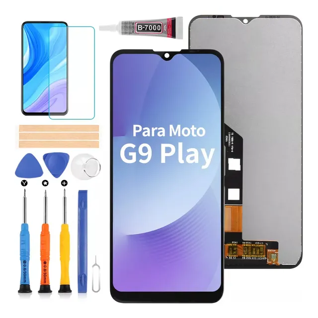 SRJTEK Pantalla Original Para Moto E7 Plus XT2081 y G9 Play XT2083 color negro