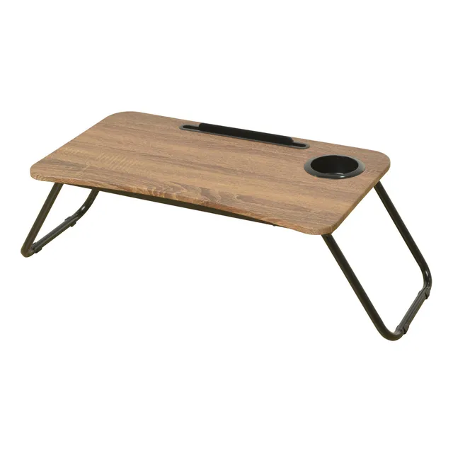 Mesa Soporte Laptop Portatil Cama Multiusos Escritorio Eke Color Nogal