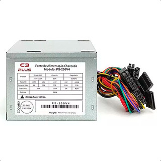 Fonte Atx 200w Ps-200v4 Sem Cabo De Força C3tech Fonte Atx 200w Ps-200v4 Sem Cabo De Força C3tech