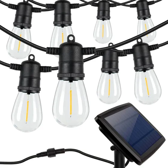 Rl Luzes Led Quente 10 Mt Solr Controle Remoto Decorção