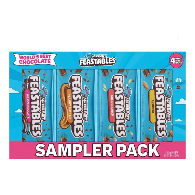 Chocolates Mr Beast Feastables 4pz 60gr Cada Una