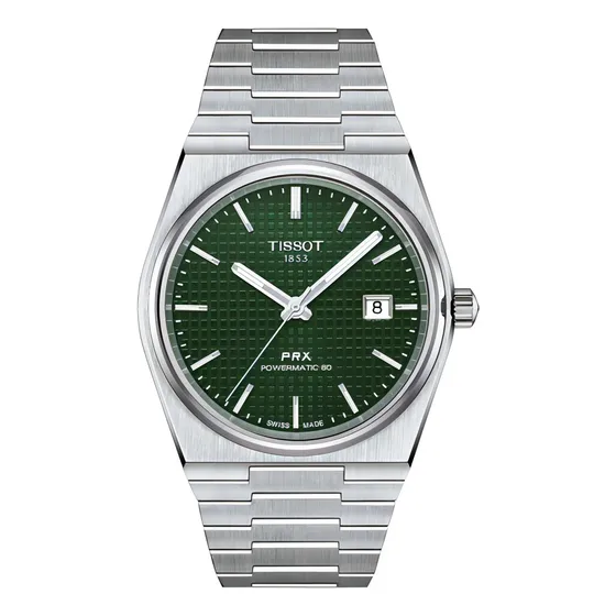 Reloj Hombre Tissot Prx Powermatic 80 Acero | Carátula Verde Color Del Fondo Verde Oscuro