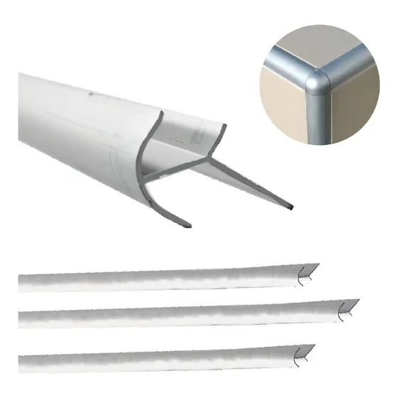 Perfil Esquinero Redondo Aluminio Tono Plateado 3 Mts