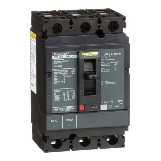 Interruptor Termomagnético Squared D Hdl36060 3x60  60 Amp.