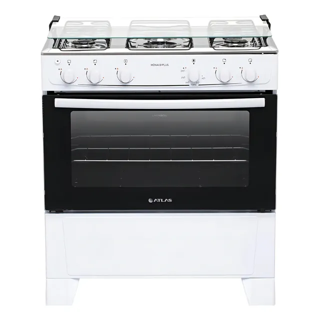 Fogão 5 Bocas Branco com Mesa Inox Atlas Mônaco Plus 127/220V