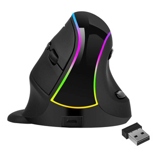Mouse Sem Fio Vertical Recarregável 6 Iluminação 2.4 Mouse Sem Fio Vertical Recarregável 6 Iluminação 2.4