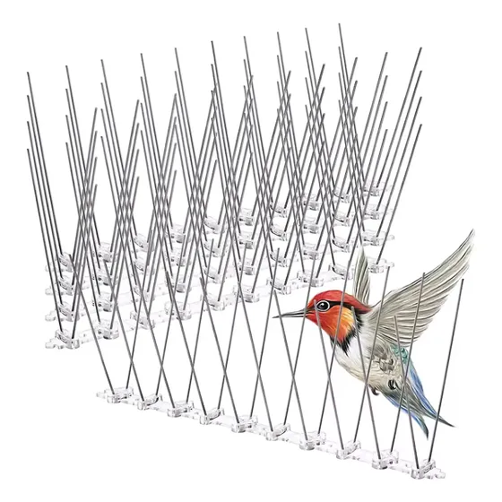 14 Pzs Picos Anti Palomas Aves Pájaros De Acero Inoxidable