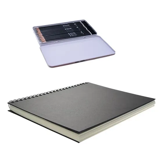 Combo Cuaderno Dibujo + Juego De Lapices Pointer 12 Pcs