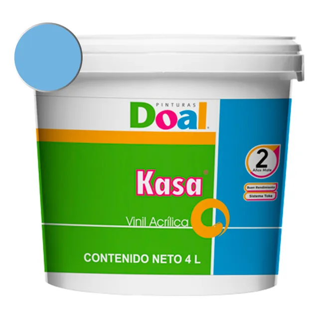 Galon Pintura Vinílica Lavable Doal Kasa Interior/exterior Color Azul