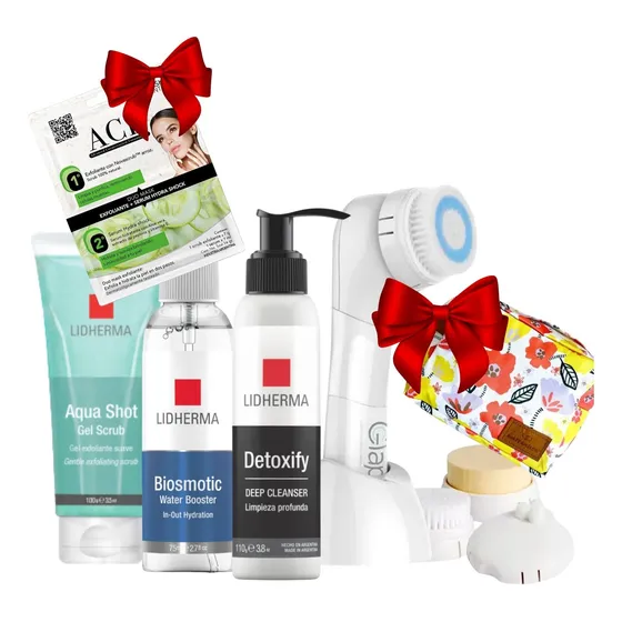 Kit Limpieza Piel Oleosa Lidherma + Cepillo 4 En 1 + Regalo!
