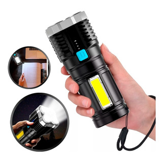 Lanterna Led Prova Dágua 4 Núcleos Potente Usb Recarregável Lanterna Led Prova Dágua 4 Núcleos Potente Usb Recarregável