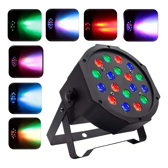 Canhão Refletor Led 18 Leds Rgb Dmx Jogo Luz