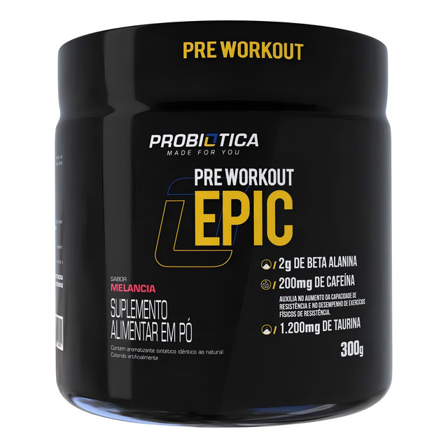 Suplemento Em Pó Epic C/ Beta Alanina Pote 300g Probiotica Sabor Melância Suplemento Em Pó Epic C/ Beta Alanina Pote 300g Probiotica Sabor Melância