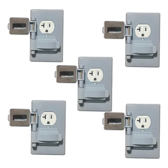 Contacto Doble 20a Volteck Con Tapa Intemperie 5 Pack